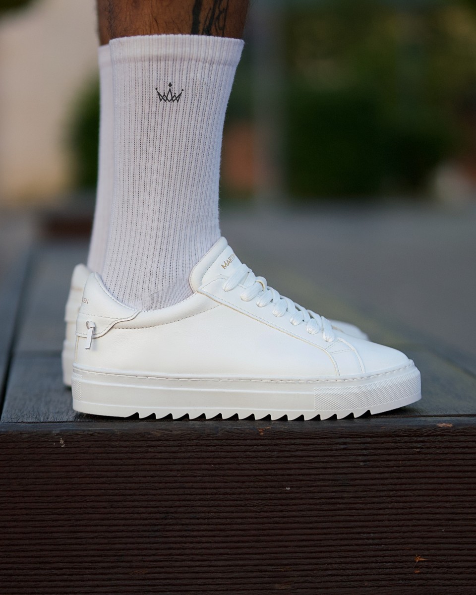 Uomo Basse Sneakers Scarpe Bianco | Martin Valen