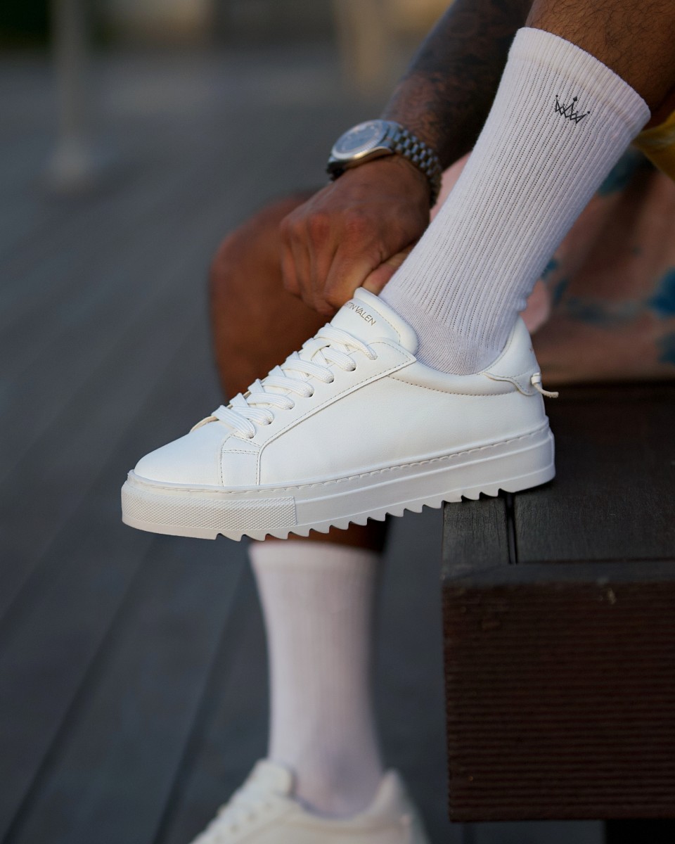 Uomo Basse Sneakers Scarpe Bianco | Martin Valen