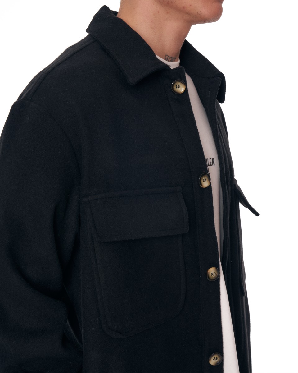 Oversized Black Cachet Jacket with Pockets | Martin Valen