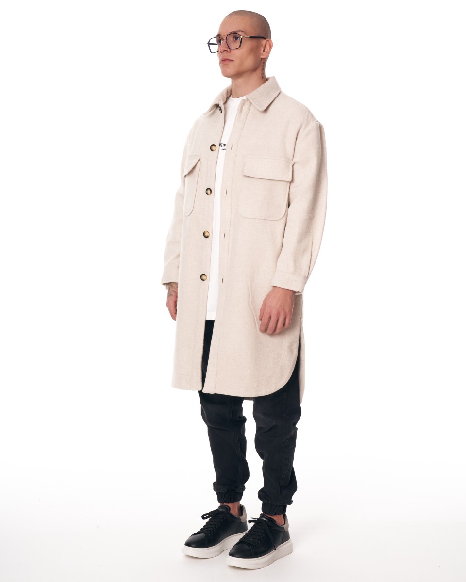 Oversized Beige Cachet Jacket with Pockets | Martin Valen