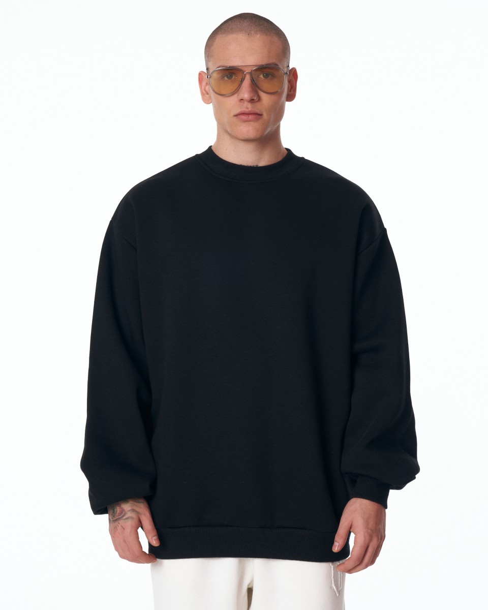 Oversized Basic Heren Sweatshirt "Martin Valen" Zwart | Martin Valen