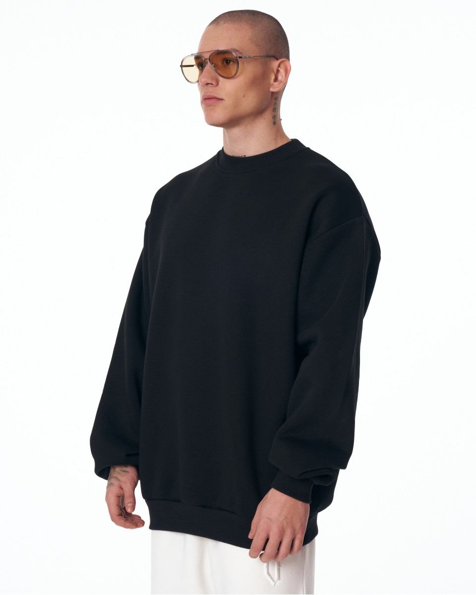 Oversized Basic Heren Sweatshirt "Martin Valen" Zwart | Martin Valen