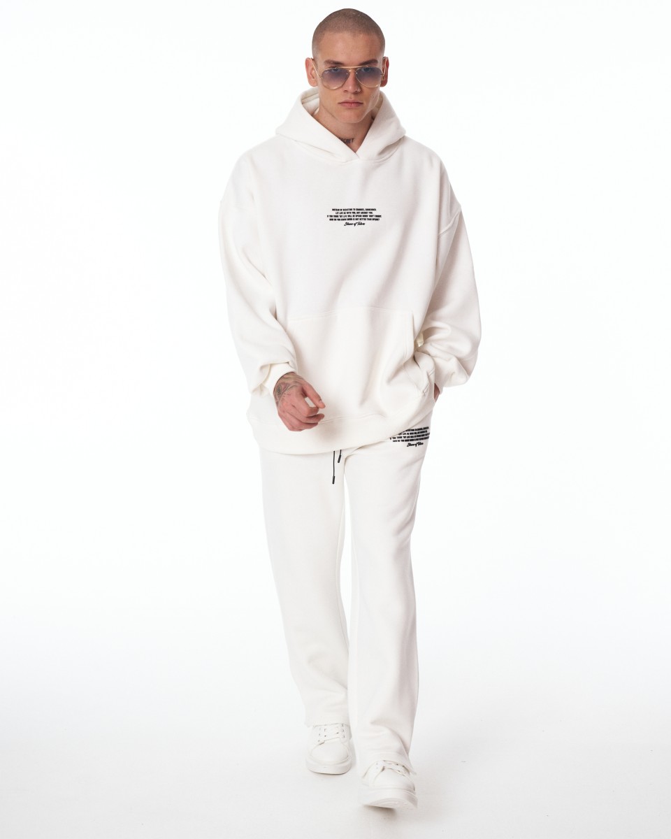 Rumi 3D Printed Oversized Hoodie Tracksuit - White