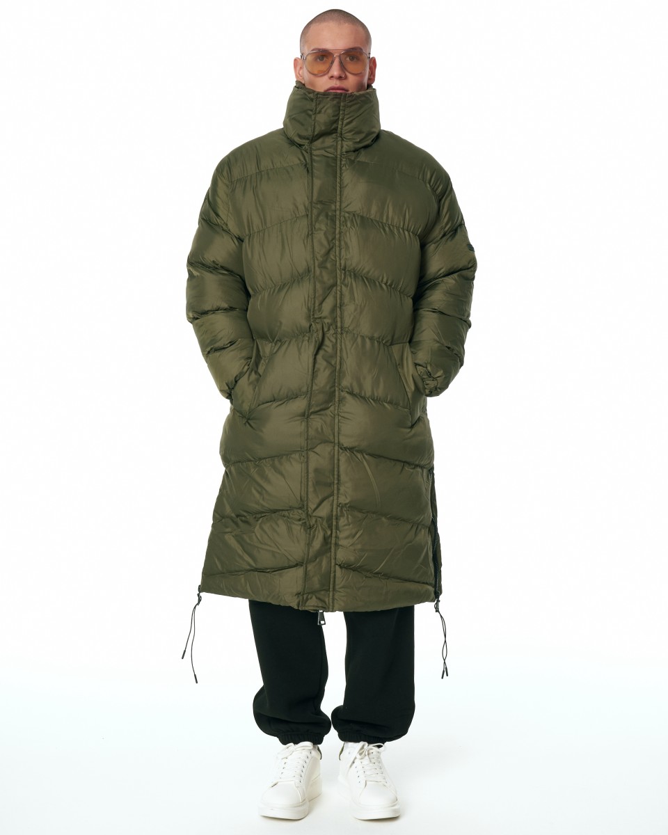 Удлиненная утепленная куртка кемпинга для мужчин цвета хаки | Martin Valen