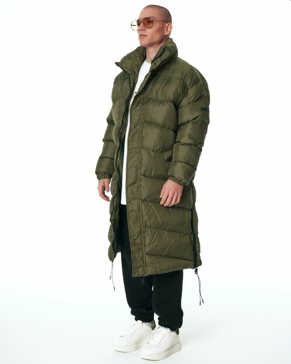 Men's Oversized Long Khaki Puffer Jacket | Martin Valen