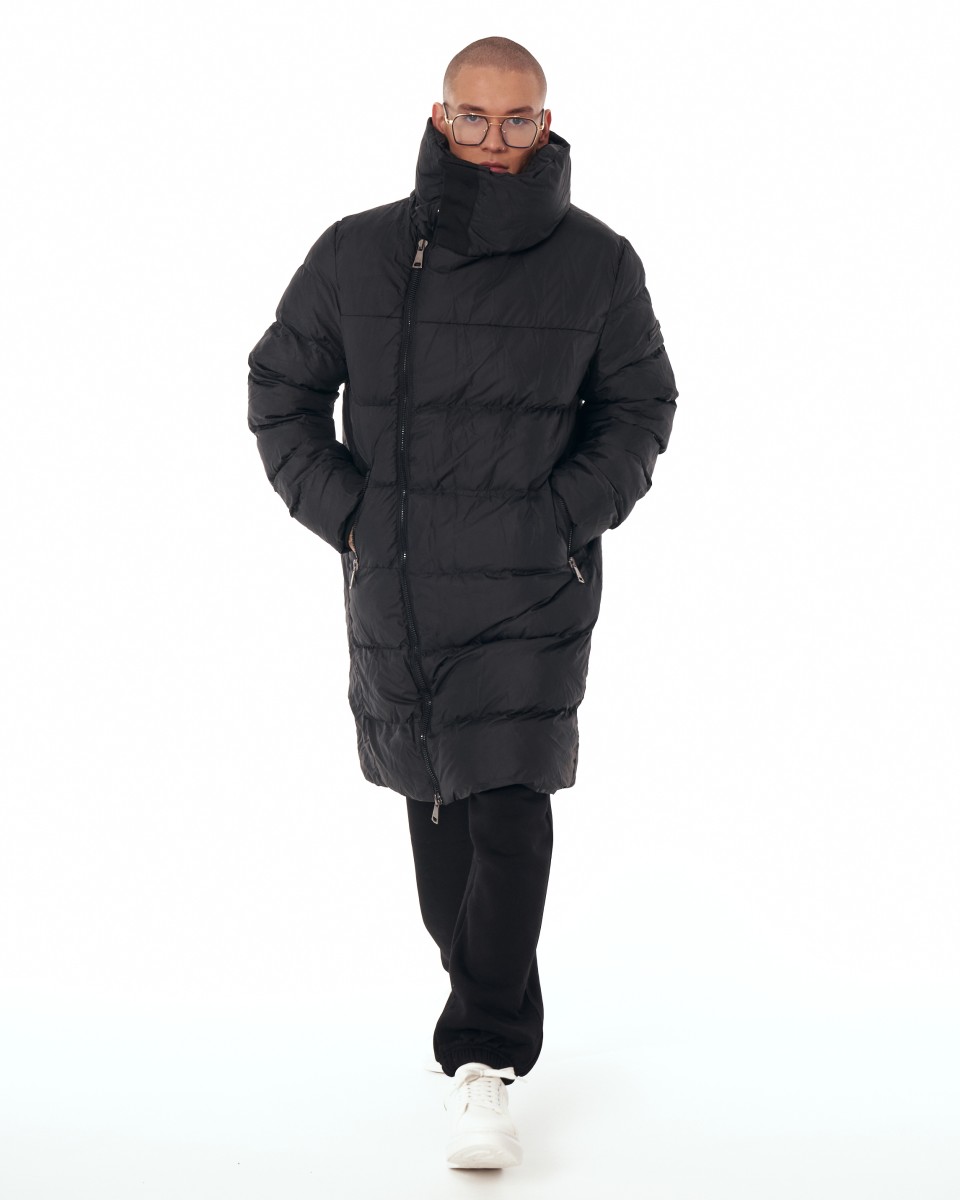 Увеличенная длинная черная пуховая куртка для мужчин | Martin Valen