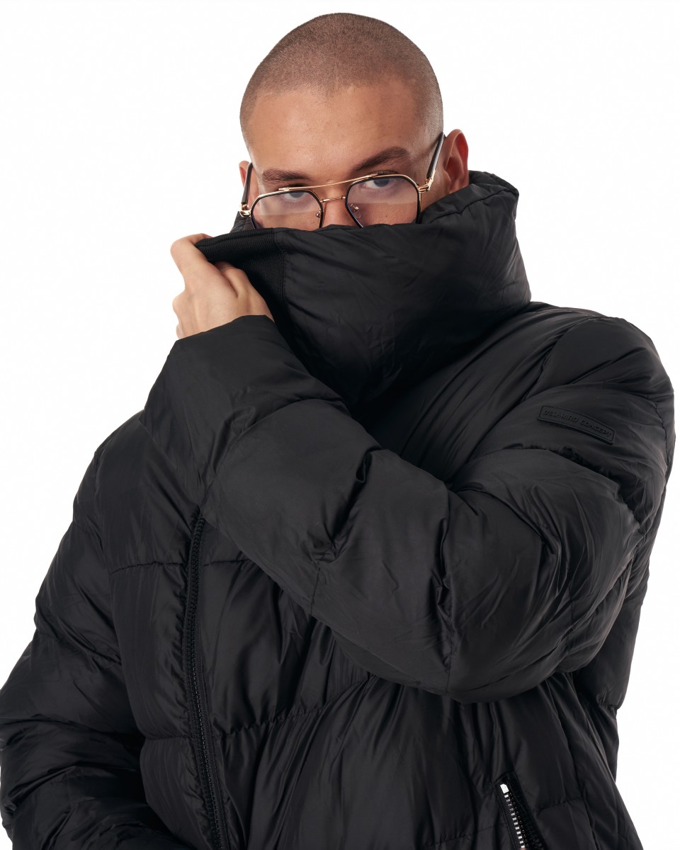 Увеличенная длинная черная пуховая куртка для мужчин | Martin Valen