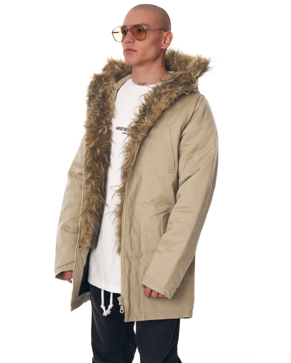 Men's Oversized Beige Fur Coat | Martin Valen