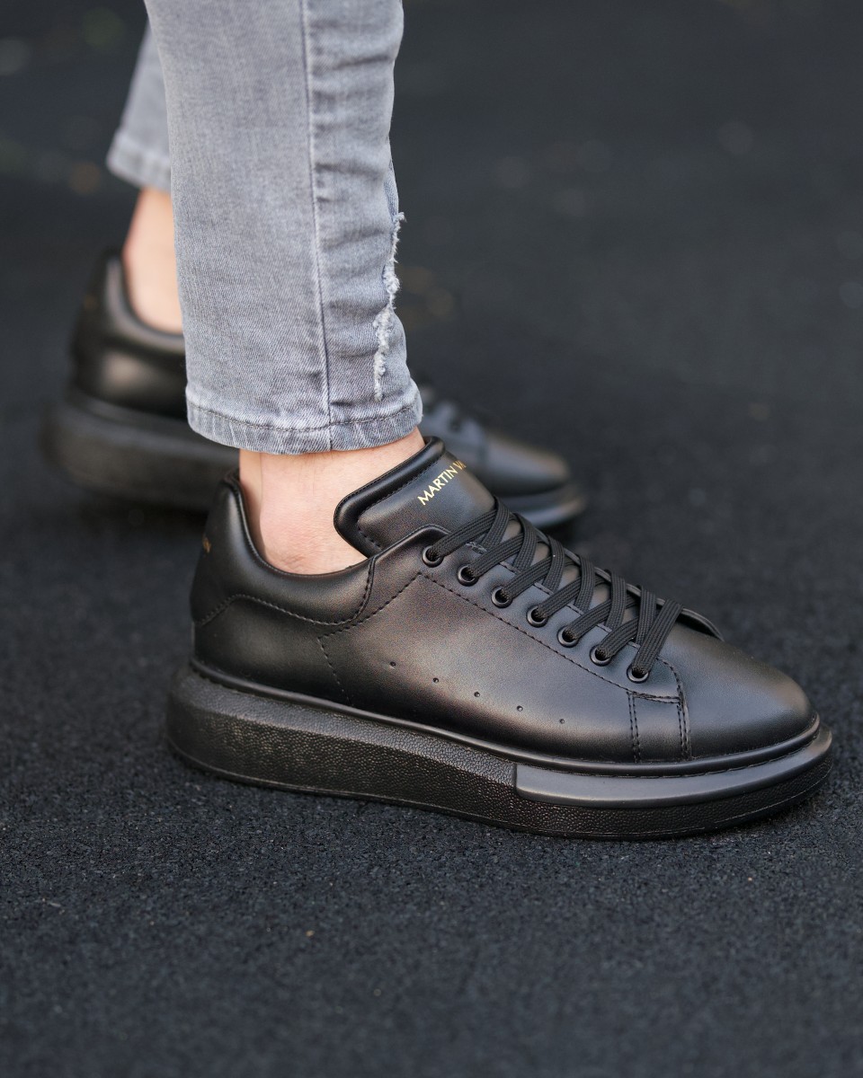Zapatillas Suela Gruesa Sneakers Totalmente Negras | Martin Valen