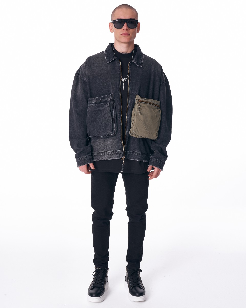 Джинсовая куртка с большими карманами на молнии | Martin Valen