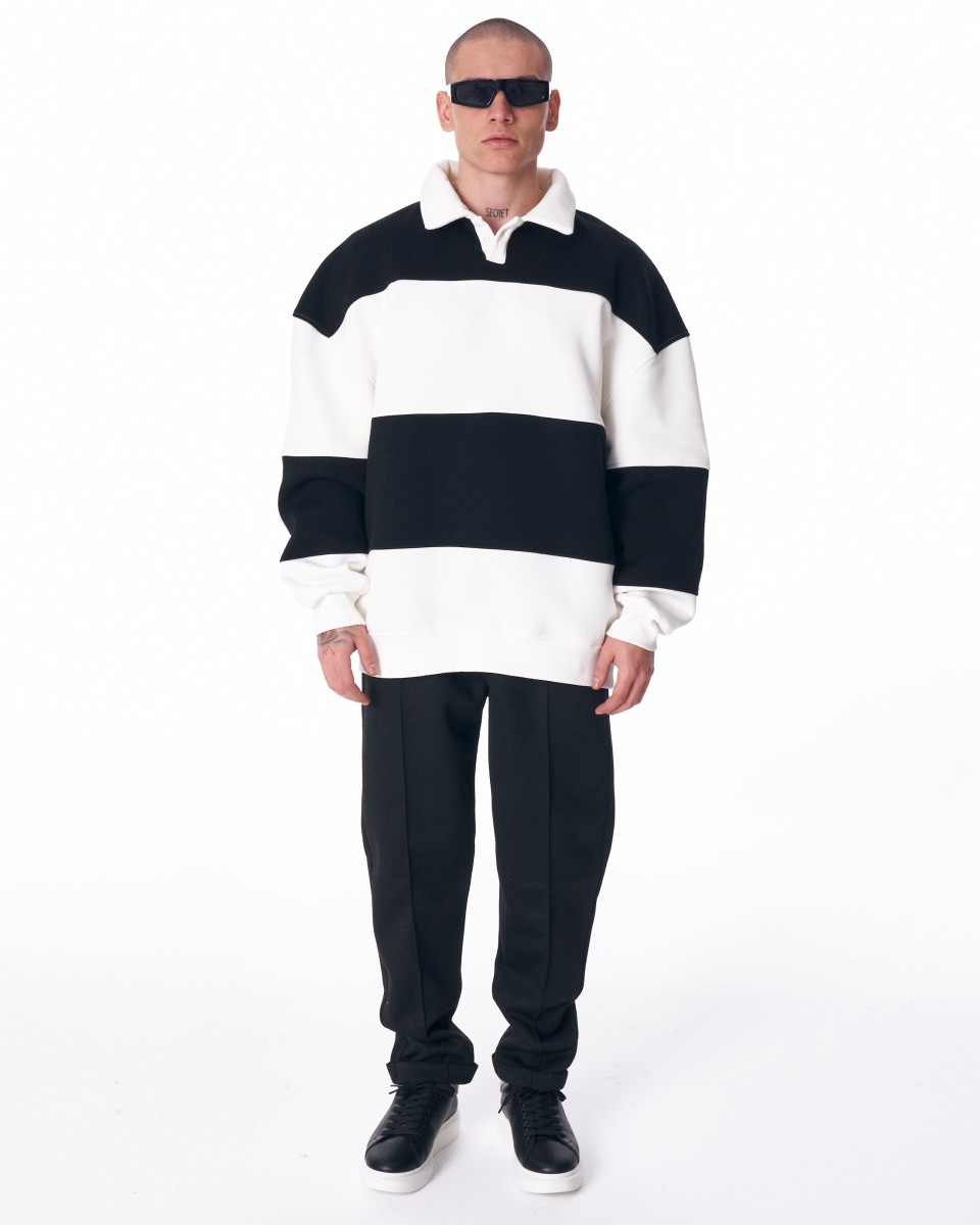 Übergroßes Street-Style-Sweatshirt mit Streifen | Martin Valen