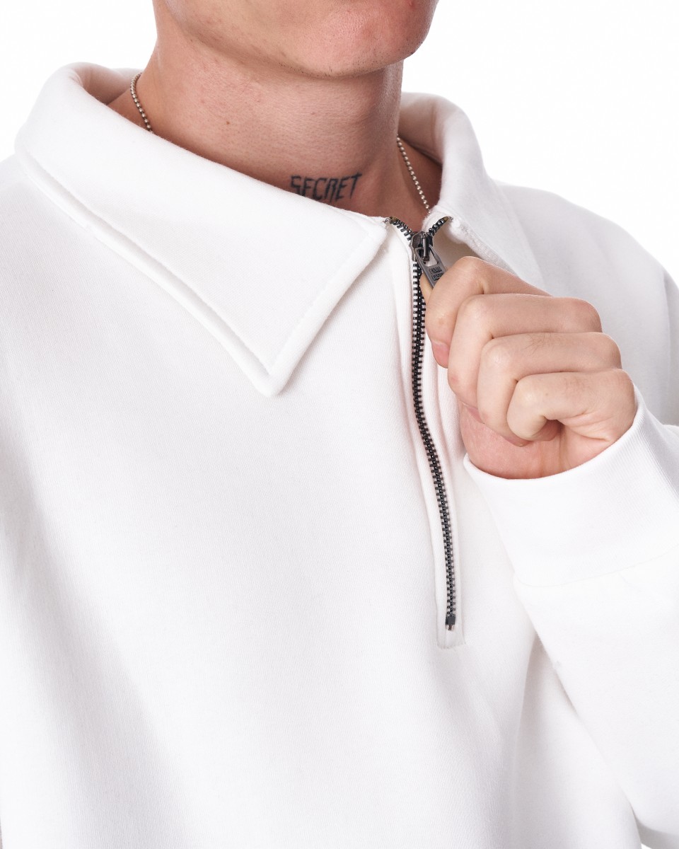 Valicia Martin Valen Übergroßes Basic-Sweatshirt mit halbem Reißverschluss | Martin Valen