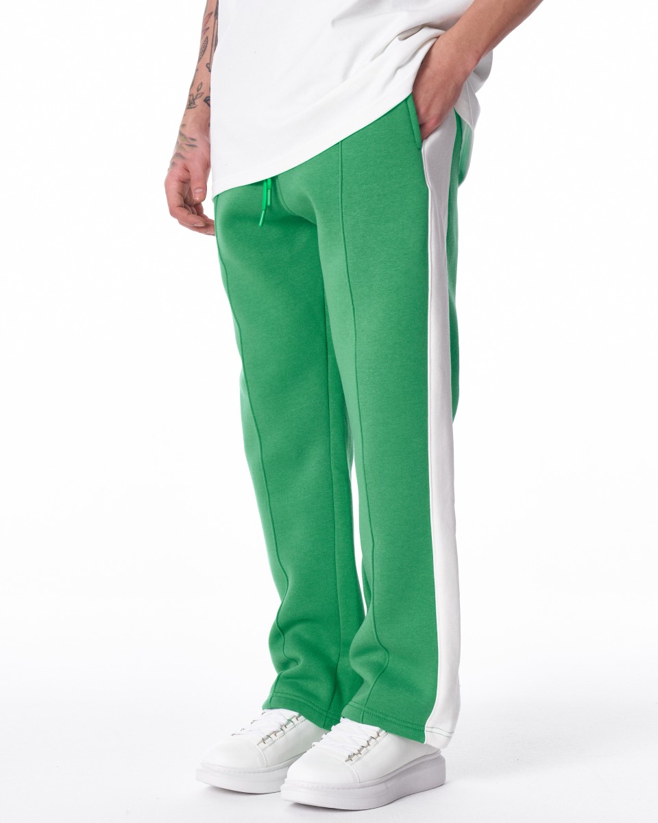 Джоггер в уличном стиле с белыми полосами - Зелёный