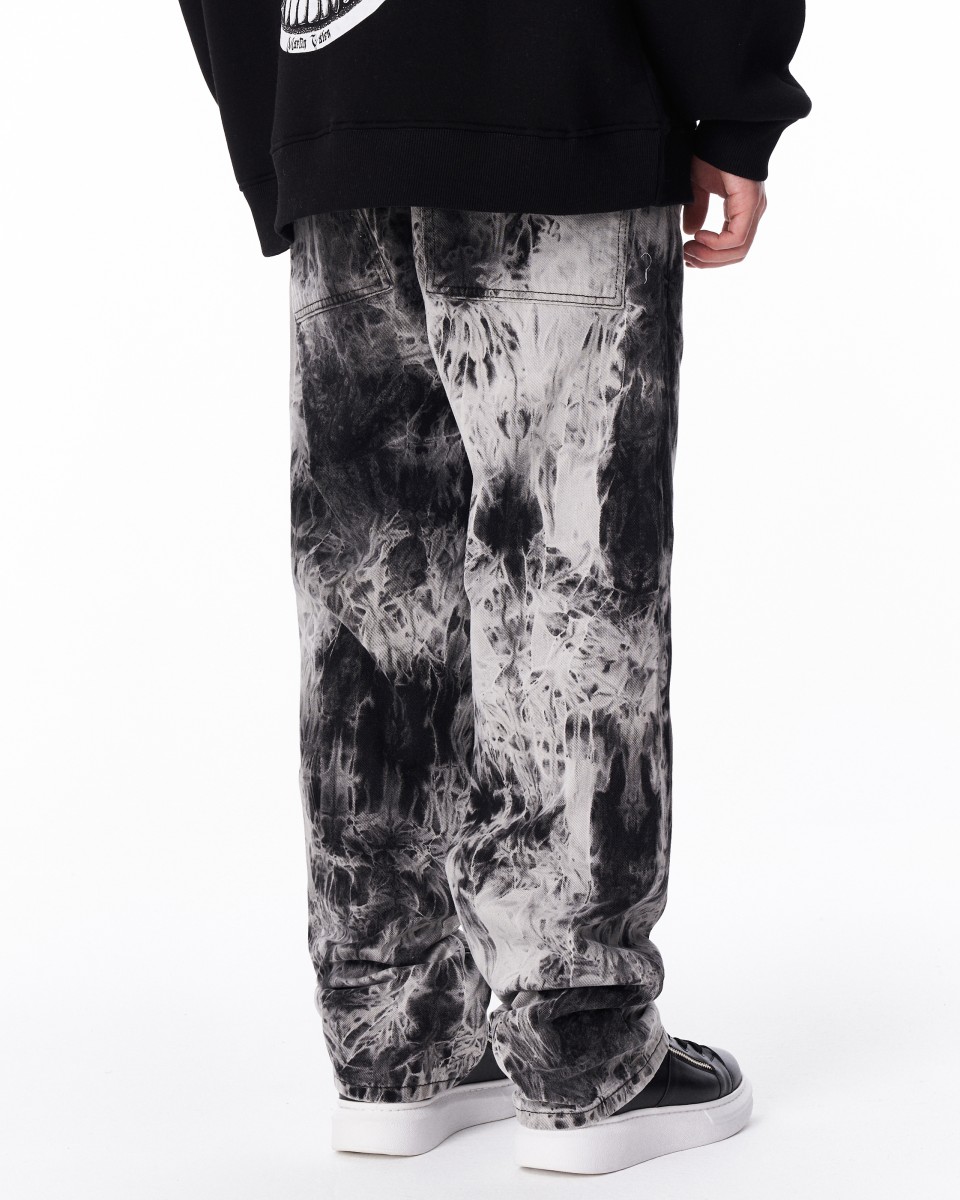 Zwart-witte Bicolor Tie-Dye Jogger | Martin Valen