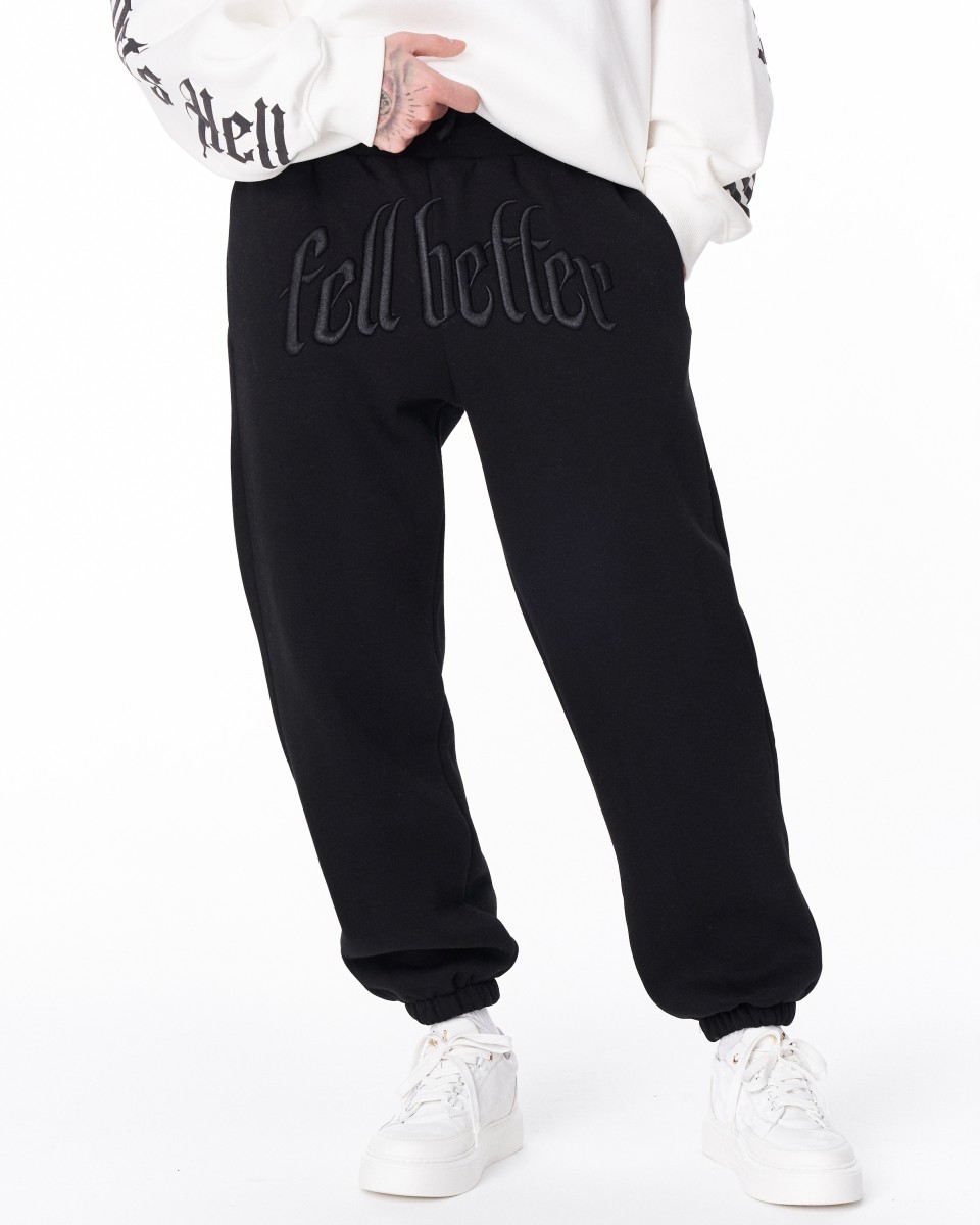 Oversized Joggers in black, grey and cream with zips - Branded