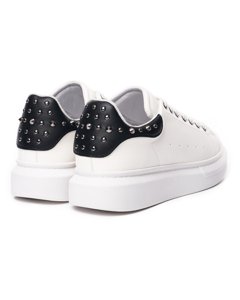 Men’s High Sole Spikes Shoes Sneakers White | Martin Valen
