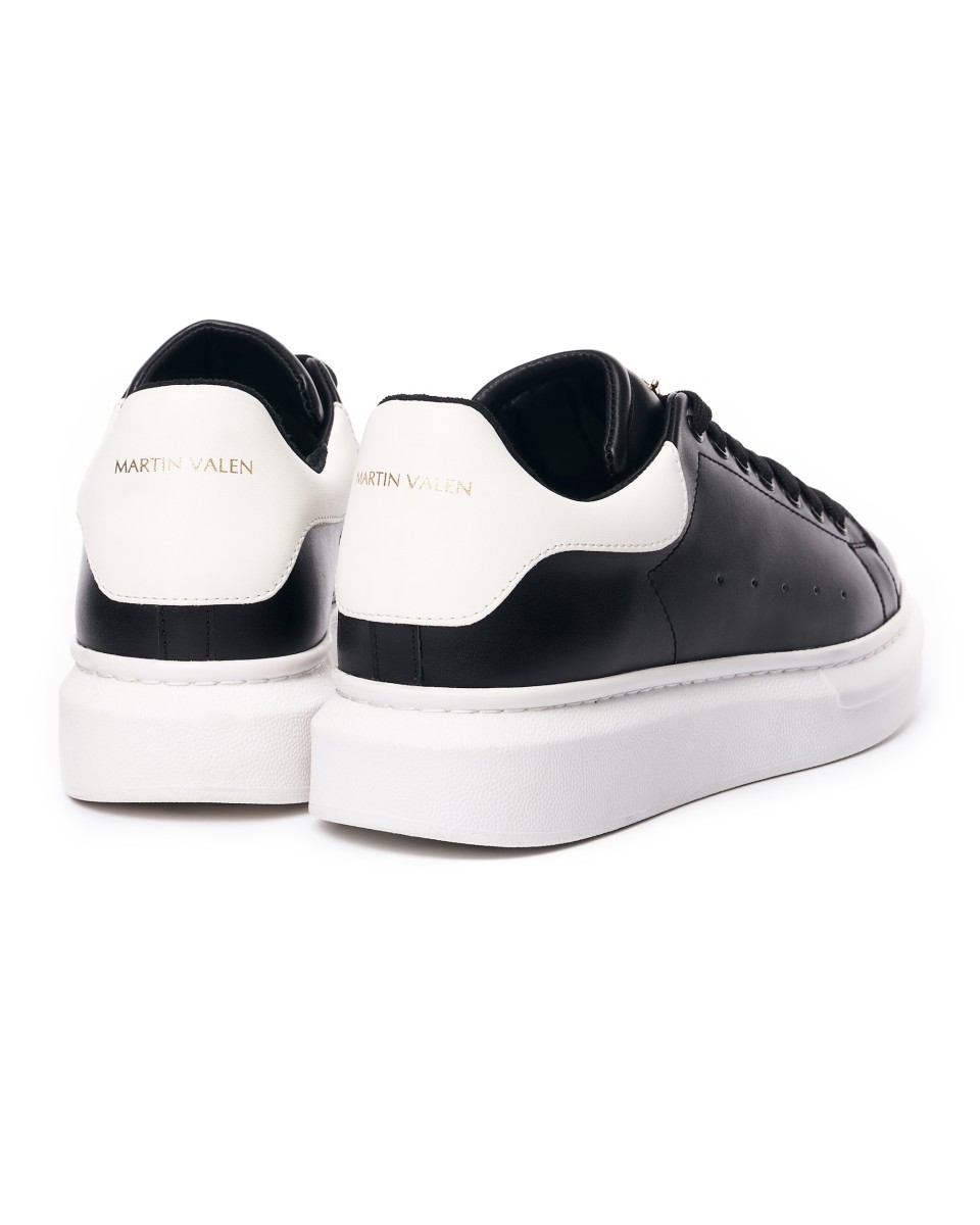 Herren Schuhe Sneakers mit hoher Sohle und Krone in Schwarz-Weiß | Martin Valen