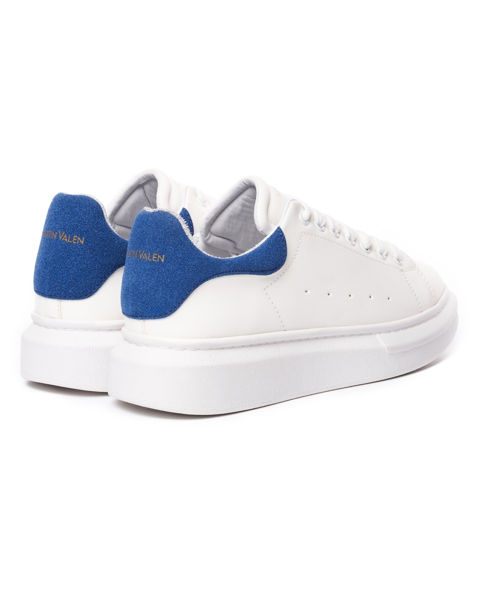 Sneakers Plataforma Basket Branco-Azul | Martin Valen