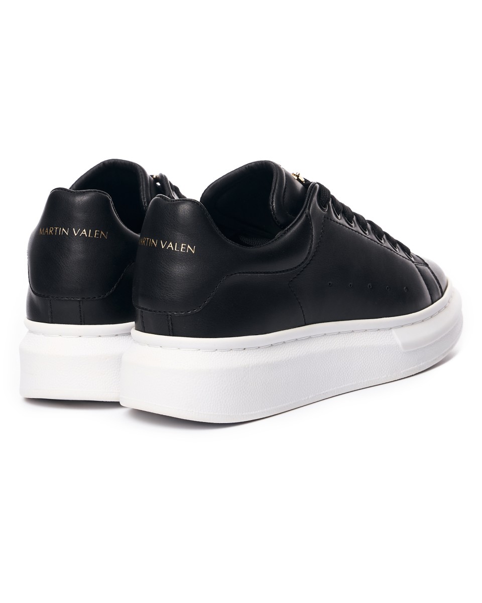 Women’s Chunky Sneakers with Gold Crown in Black | Martin Valen