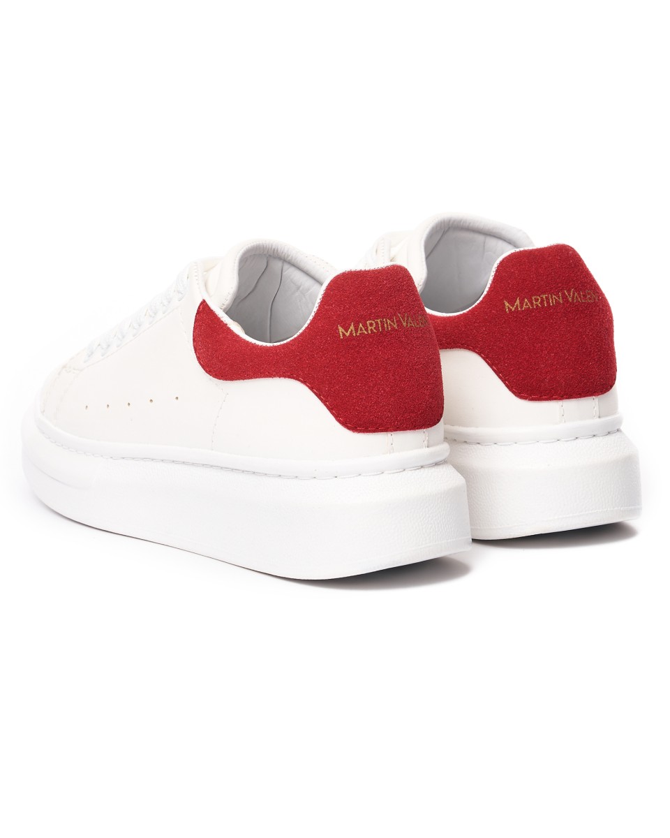 Plateau Sneakers Schuhe Weiß-Rot | Martin Valen