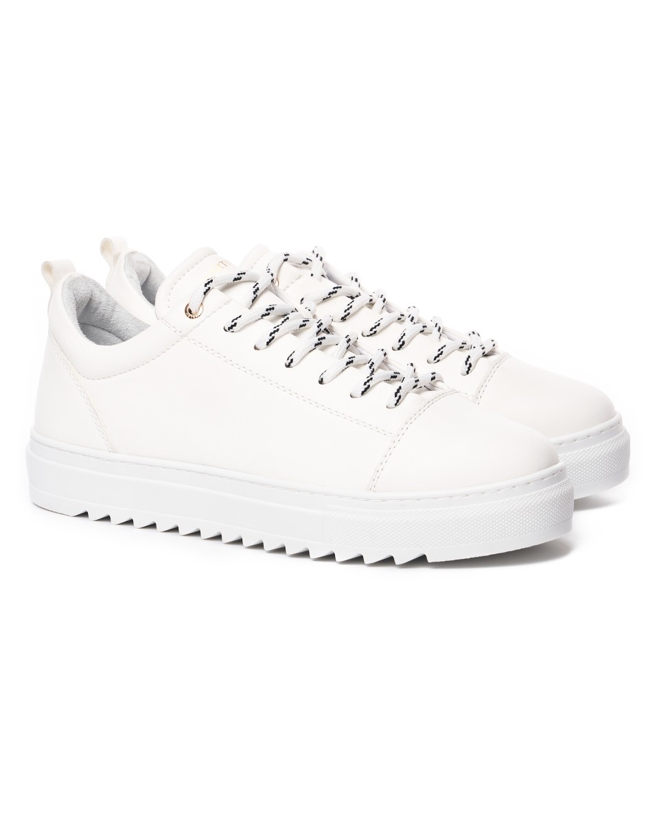 Uomo Basse Sneakers Scarpe in Bianco Completo | Martin Valen