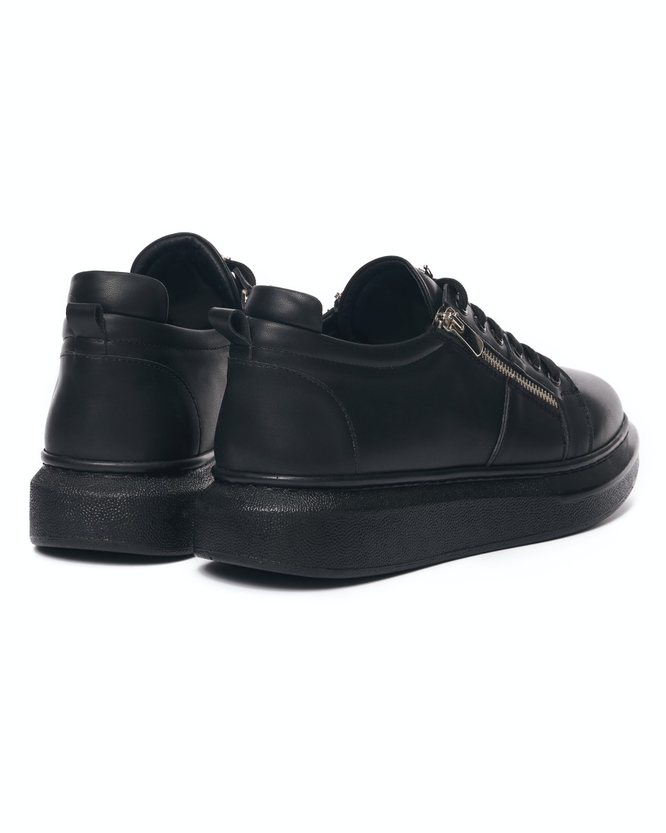 Women's Chunky Sneakers with Zippers in Black | Martin Valen