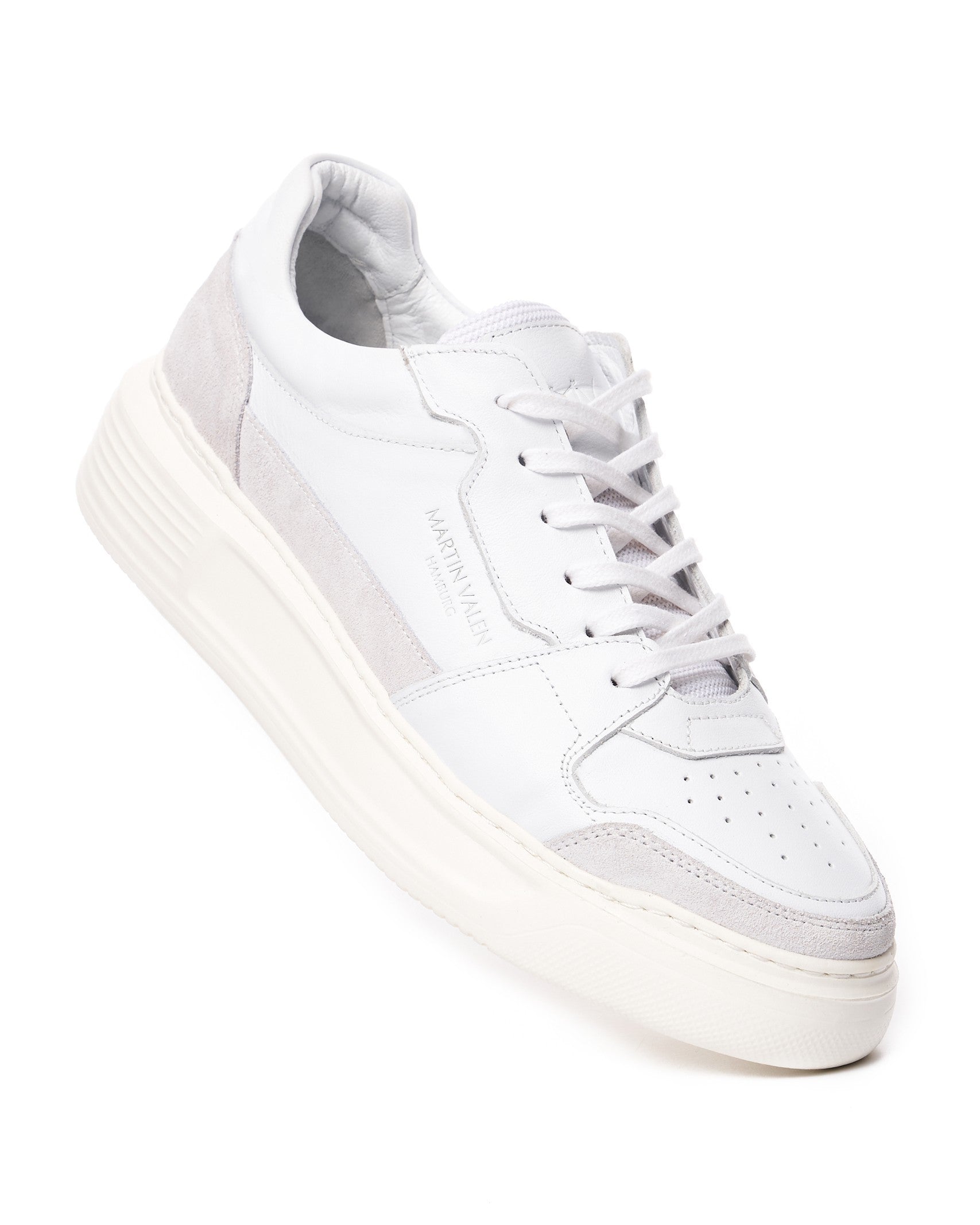 Sapatos casuais inteligentes de couro branco Look oposto