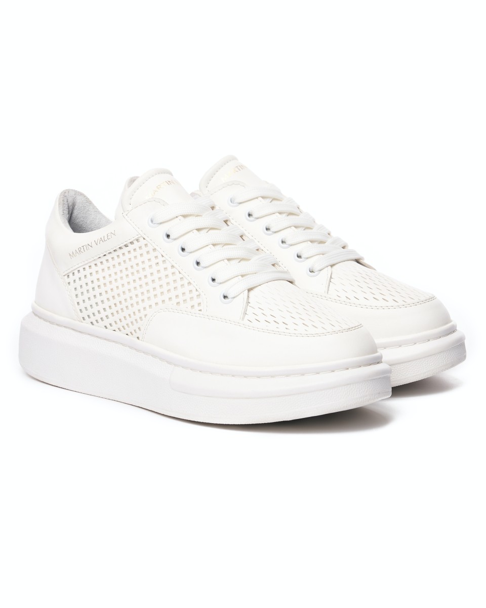 Tênis para Homens Sneakers Respiráveis Brancos | Martin Valen