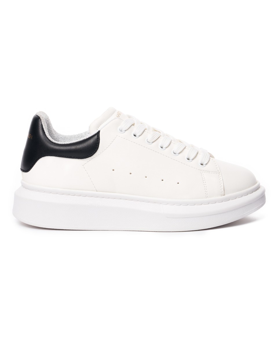 Plateau Sneakers Schuhe Weiß-Schwarz - Weiß