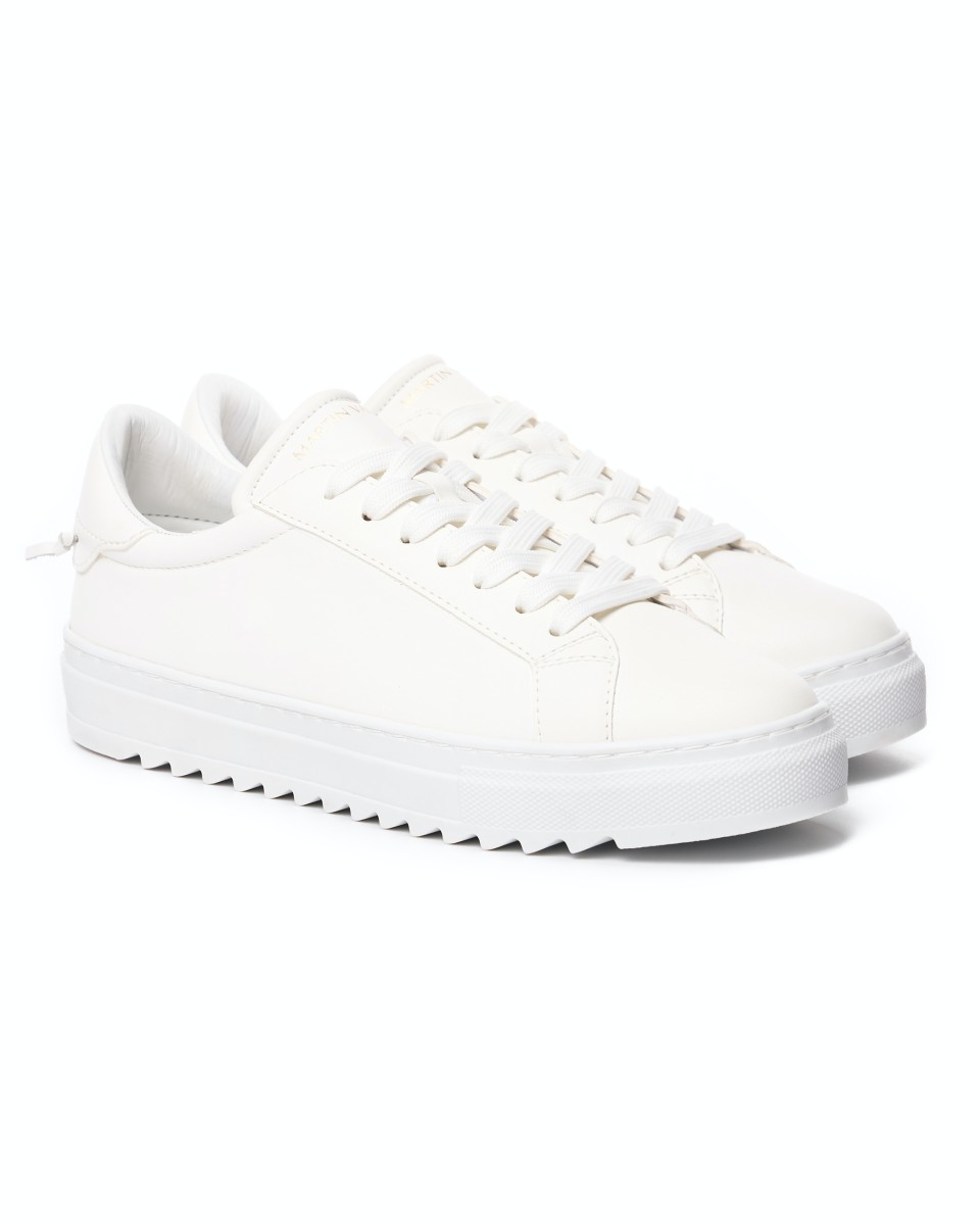 Men's Low Top Sneakers Shoes White | Martin Valen