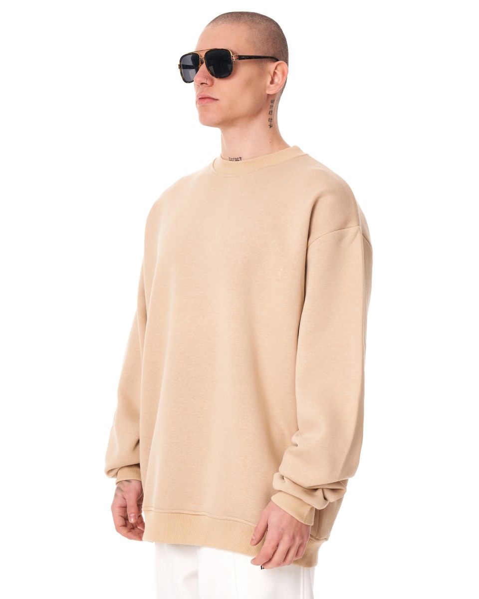 Men's Oversized Sweatshirt X-Mark Cream | Martin Valen