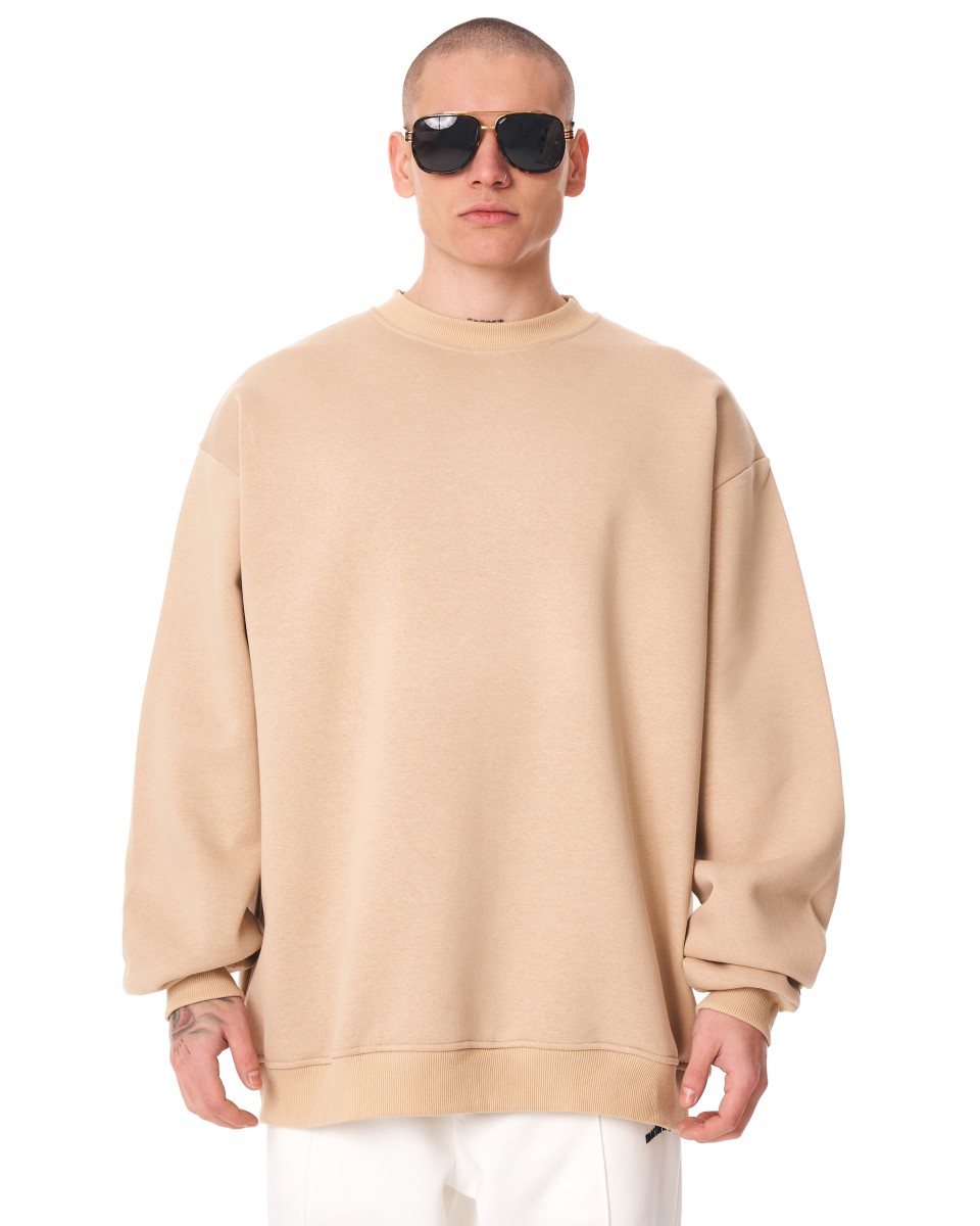 Men's Oversize Sweatshirt X-Mark Cream | Martin Valen