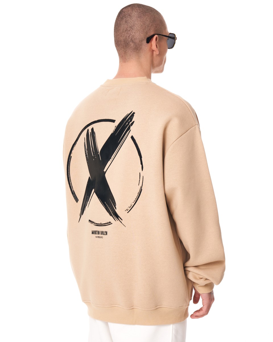 Men's Oversize Sweatshirt X-Mark Cream - Room