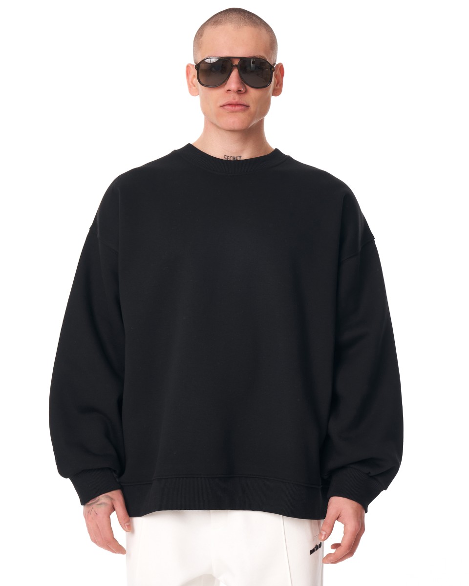 Men's Oversized Sweatshirt Another World's Hell Black | Martin Valen