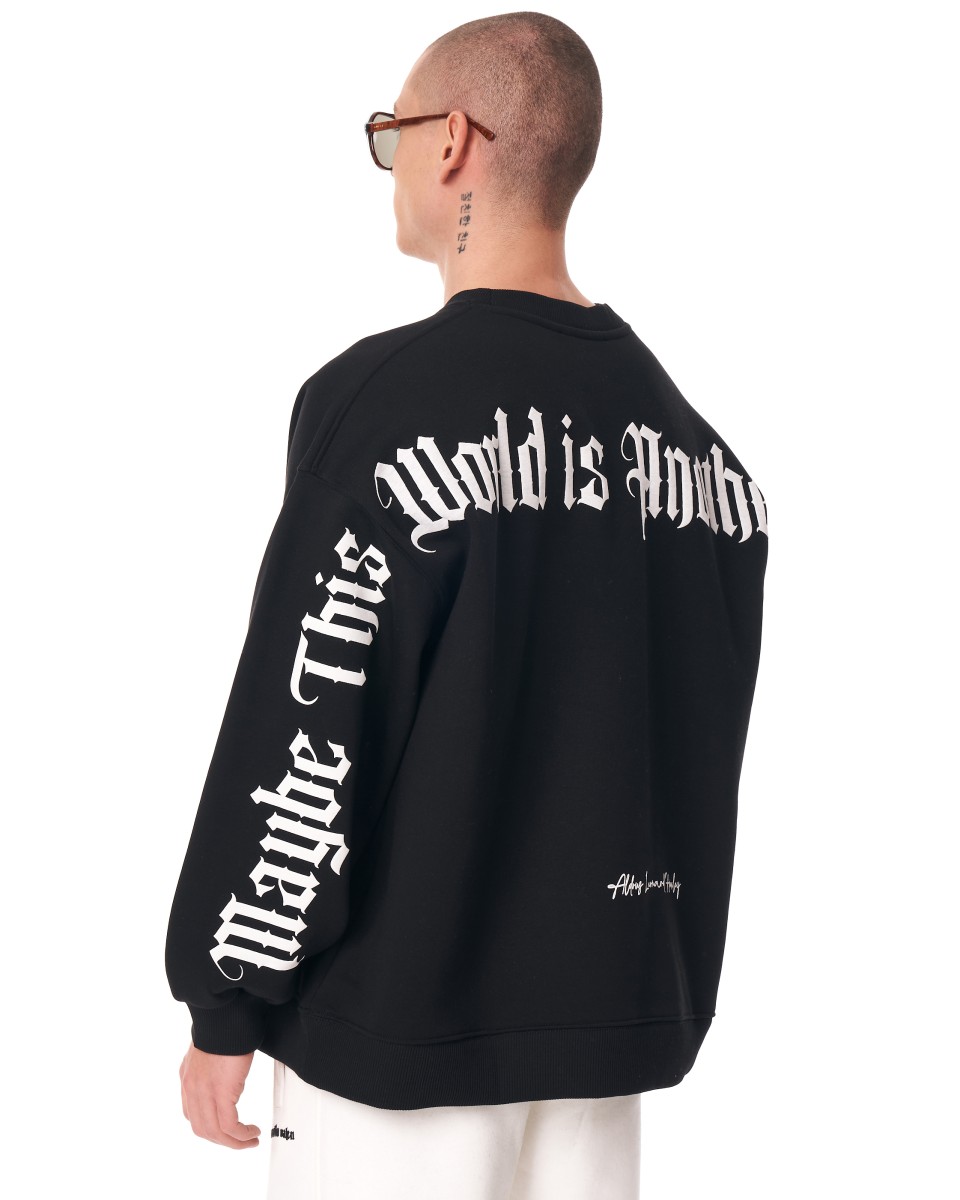 Men's Oversize Sweatshirt Another World's Hell Black | Martin Valen