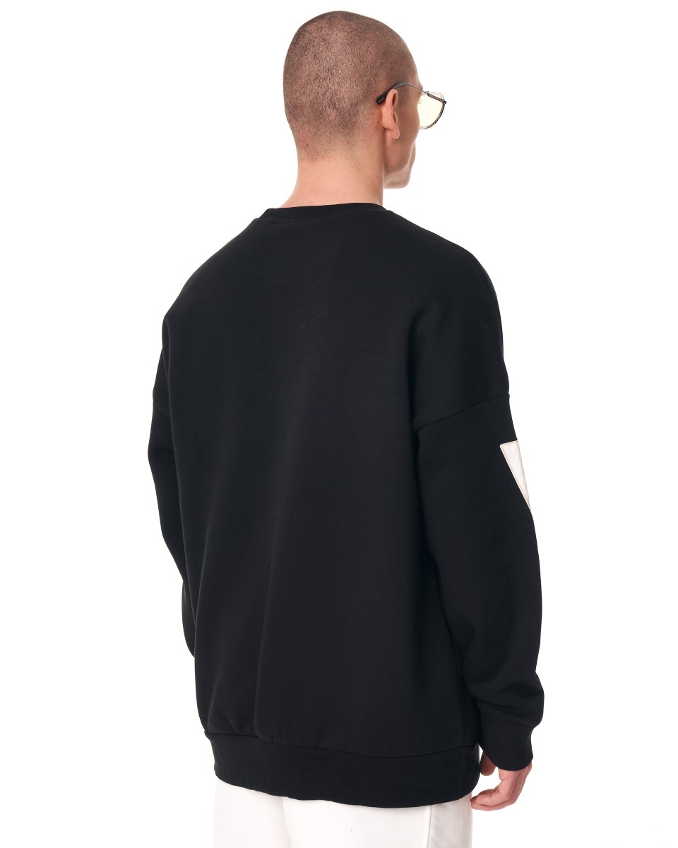Heren Oversized Zwarte Sweater met Borduursel | Martin Valen