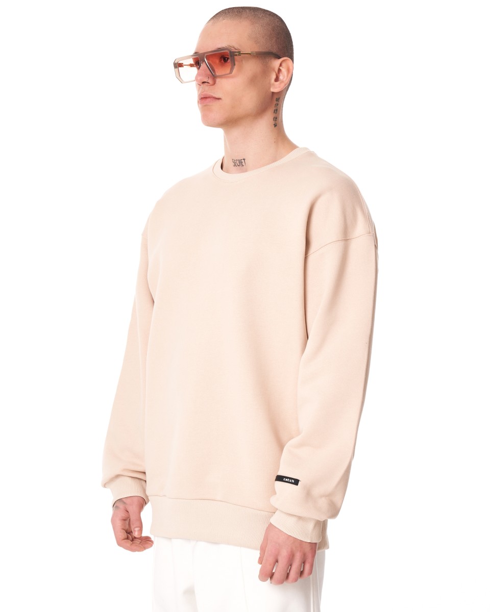 Heren Oversized Basic Beige Sweatshirt | Martin Valen