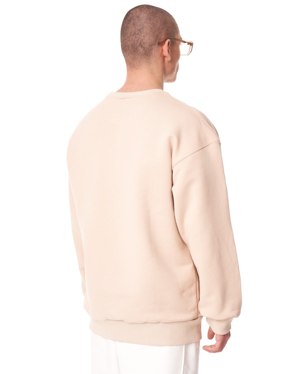 Men's Oversized Basic Beige Sweatshirt | Martin Valen