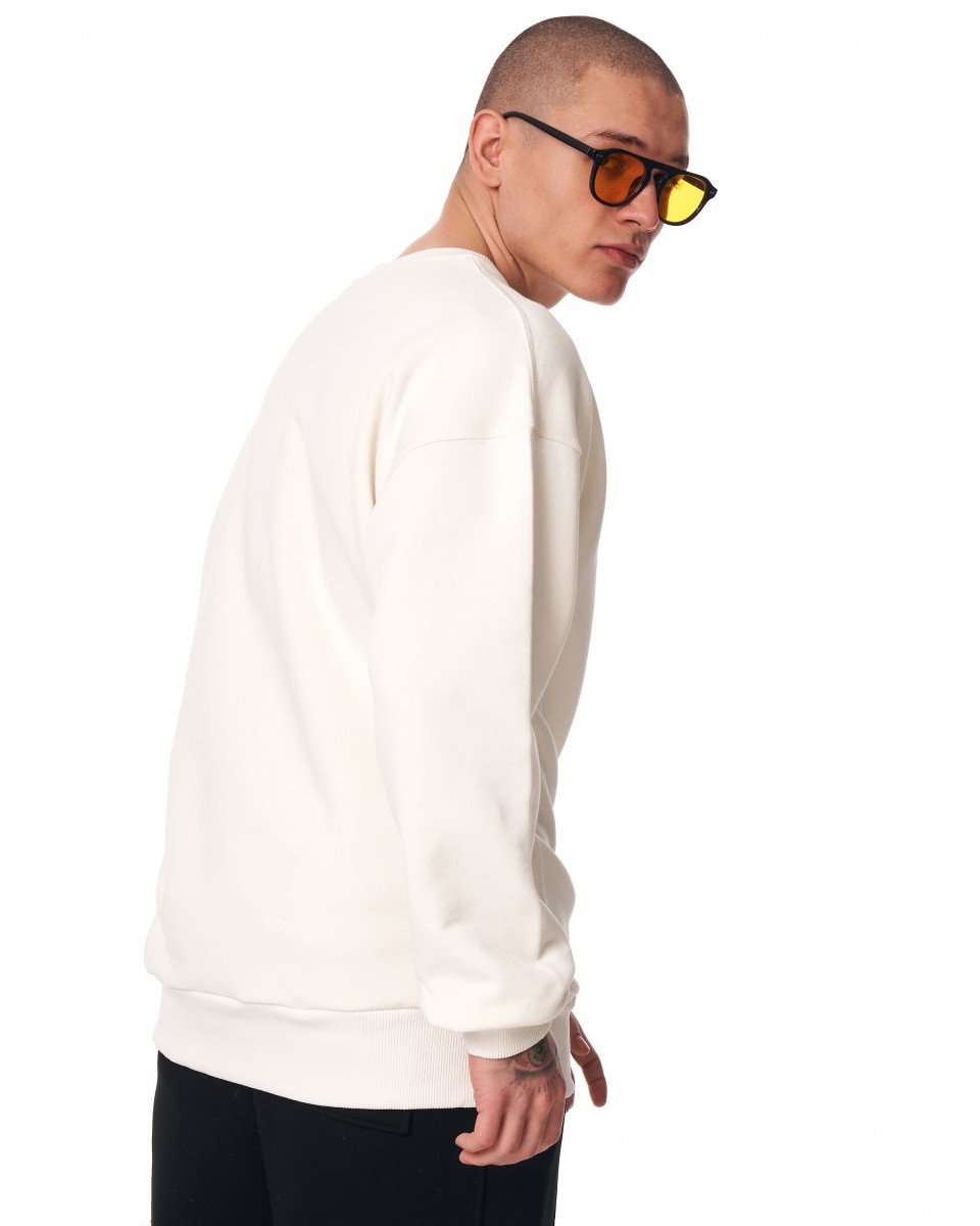 Sweatshirt Branca Básica Oversized para Homens | Martin Valen