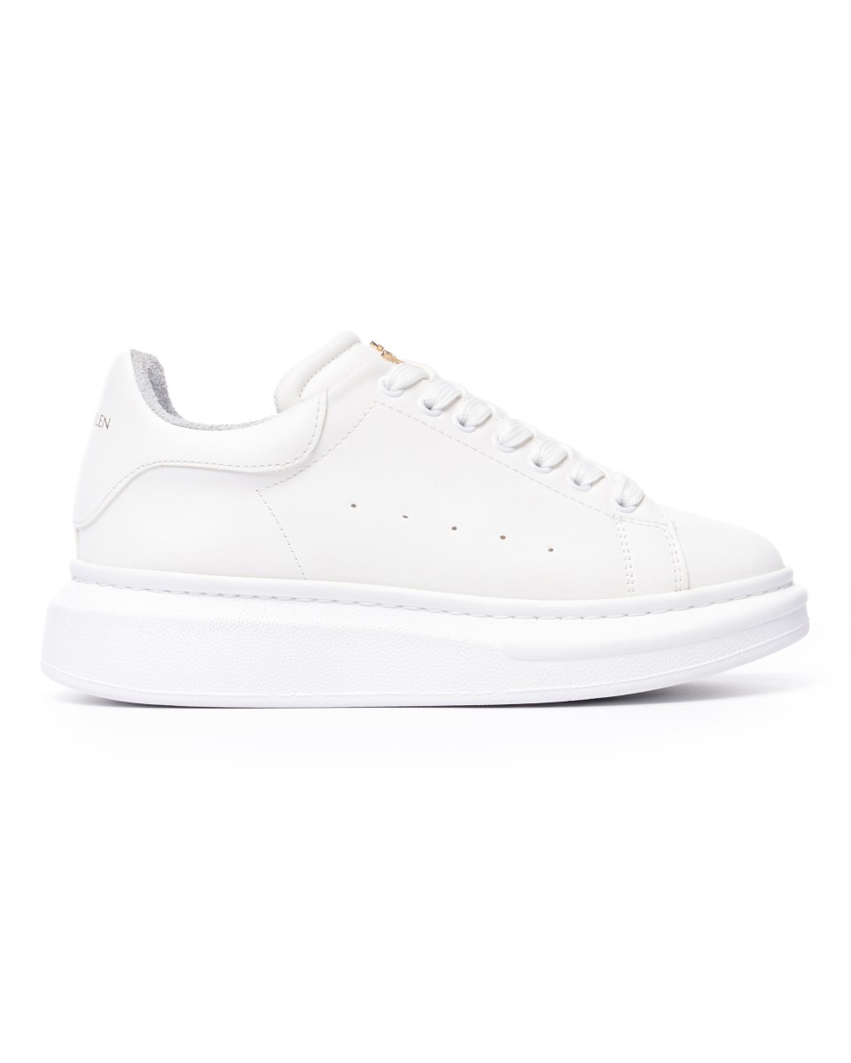 Men’s Crowned Chunky Sneakers Shoes White