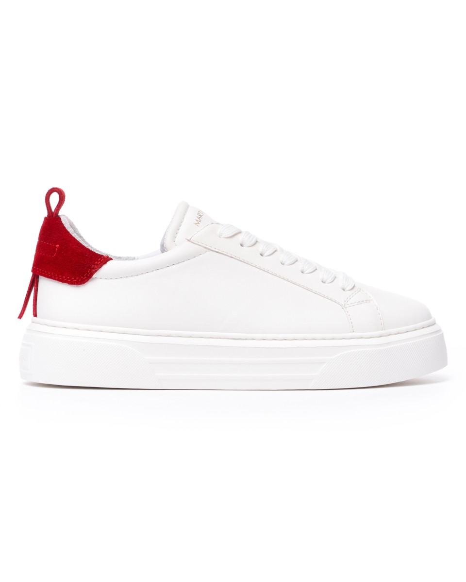 Bobe Suede Belted New Sneakers White Red | Martin Valen