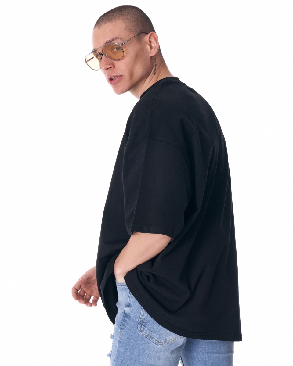 Мужская футболка с половиной рукава черная | Martin Valen