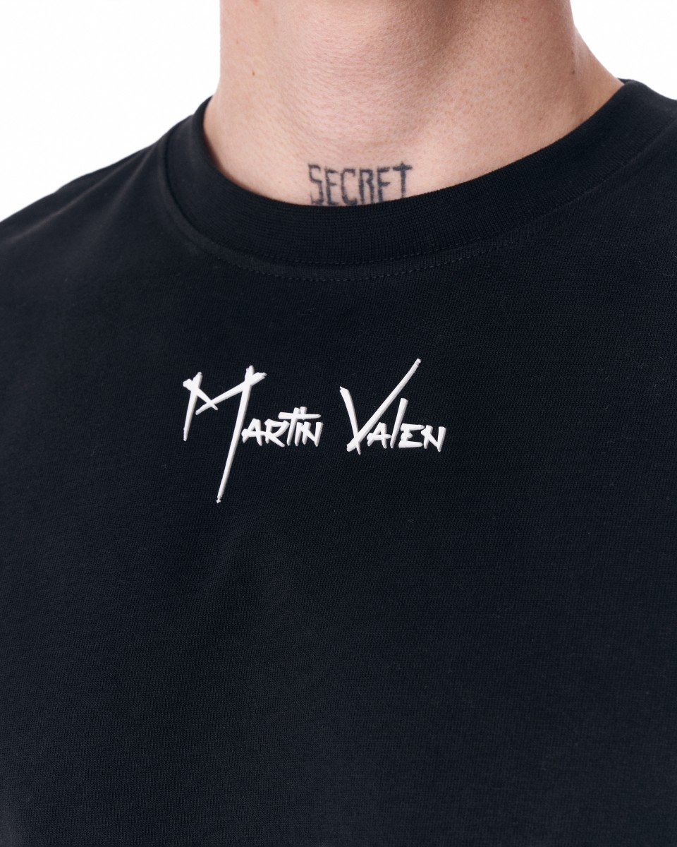 Camiseta Negra de Media Manga para Hombre | Martin Valen