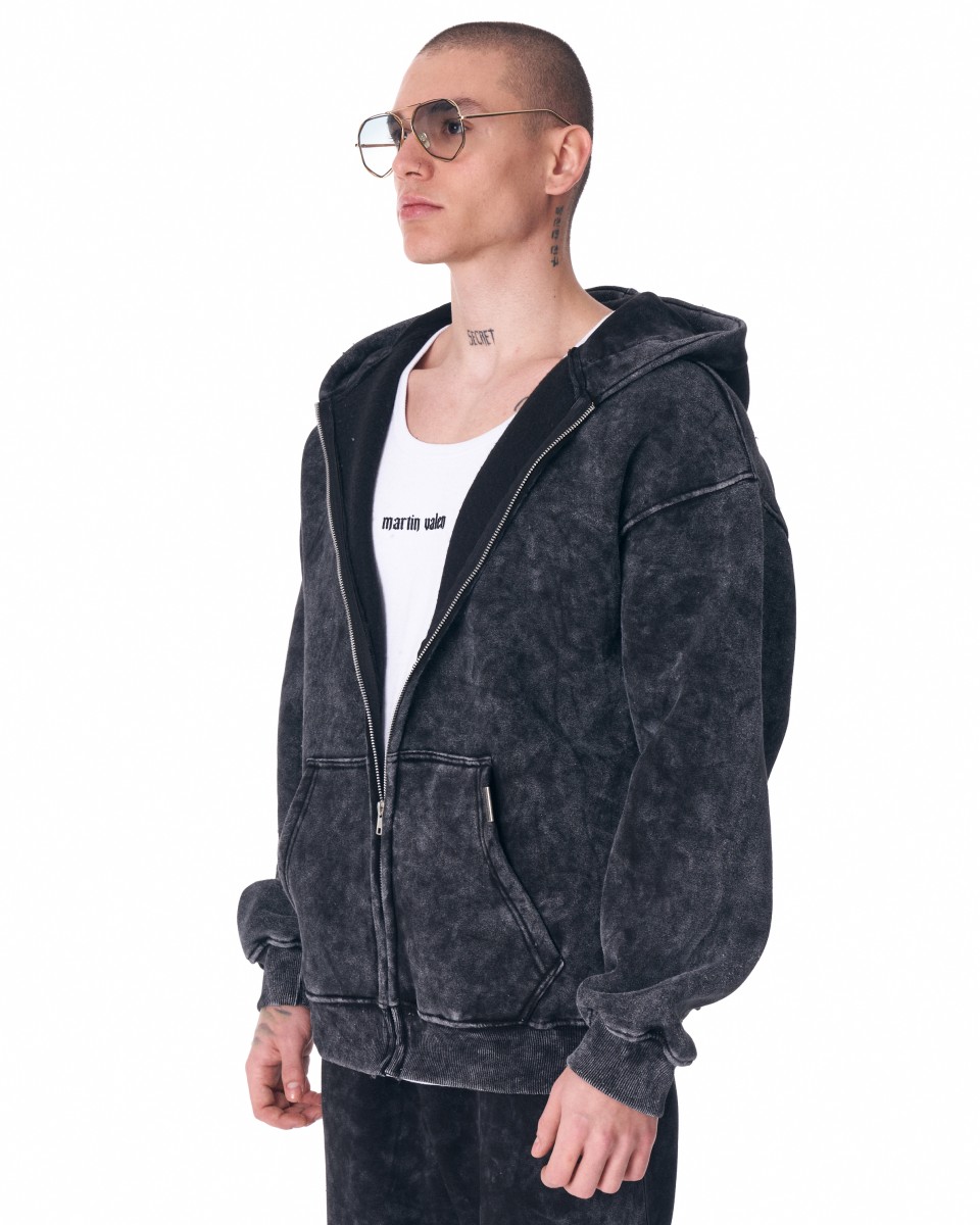 Urban Style Washed Anthracite Tracksuit with Zipper | Martin Valen