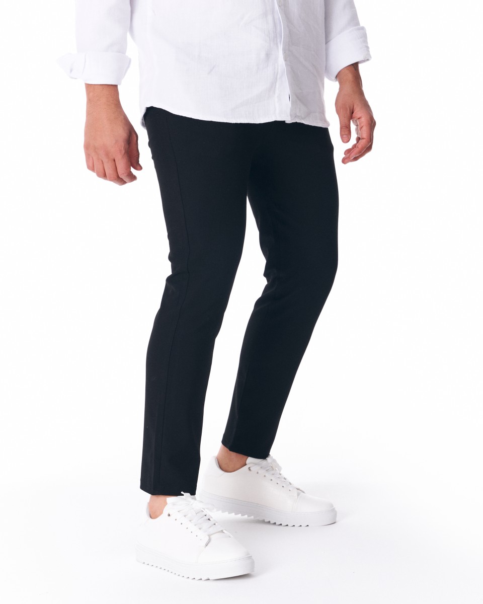 Men's Trousers Pants Light Fabric Black | Martin Valen