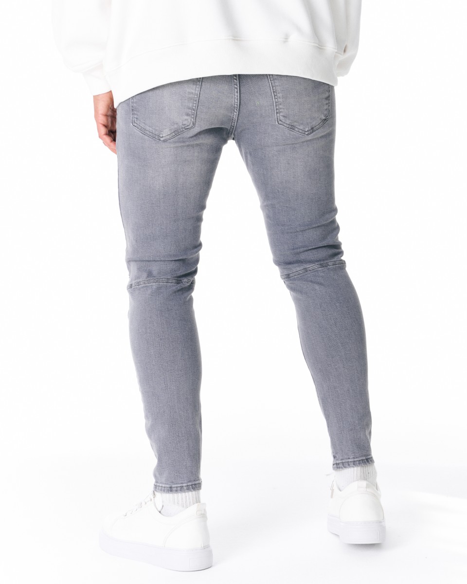 Jeans im Farbspritzer Look - Grau