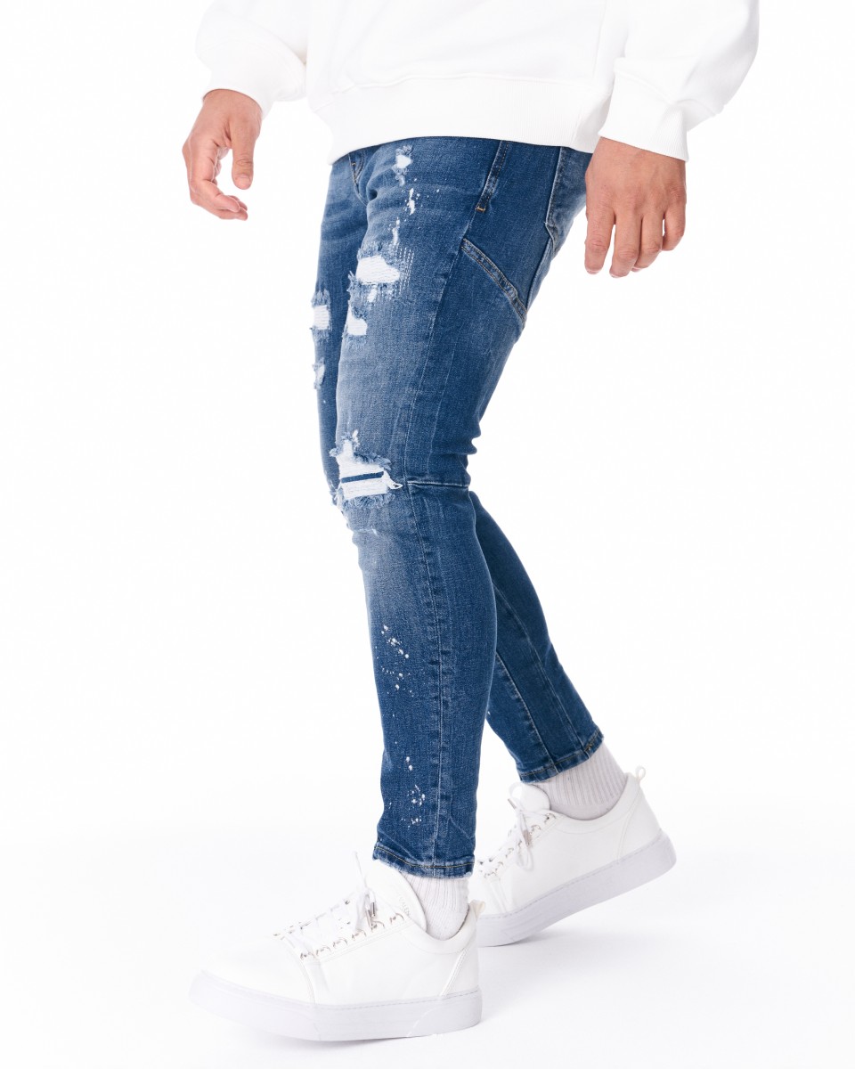 Jeans en Denim Skinny de Style Urbain - Denim Blue