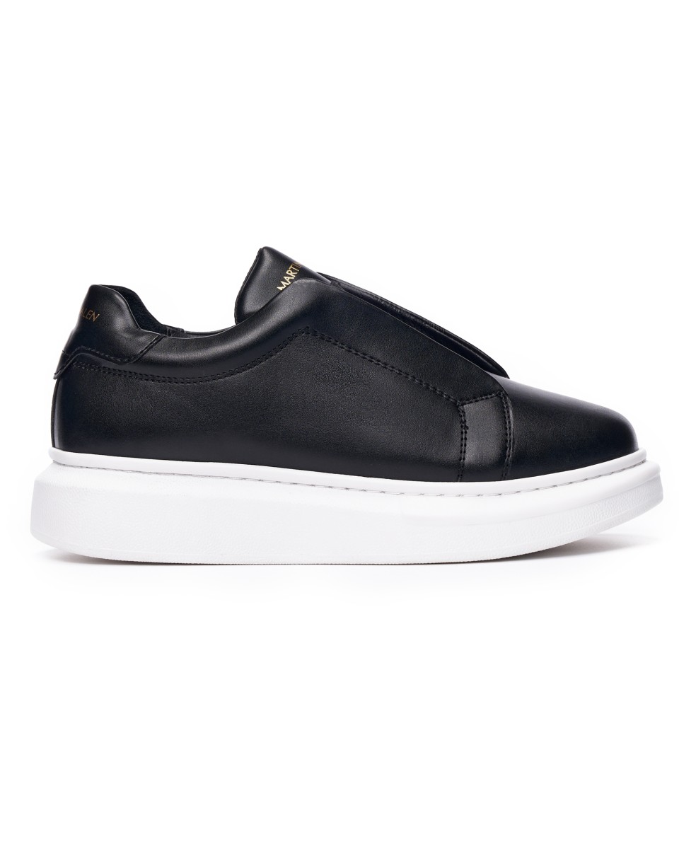 Men's Slip On Sneakers Shoes Black - Black