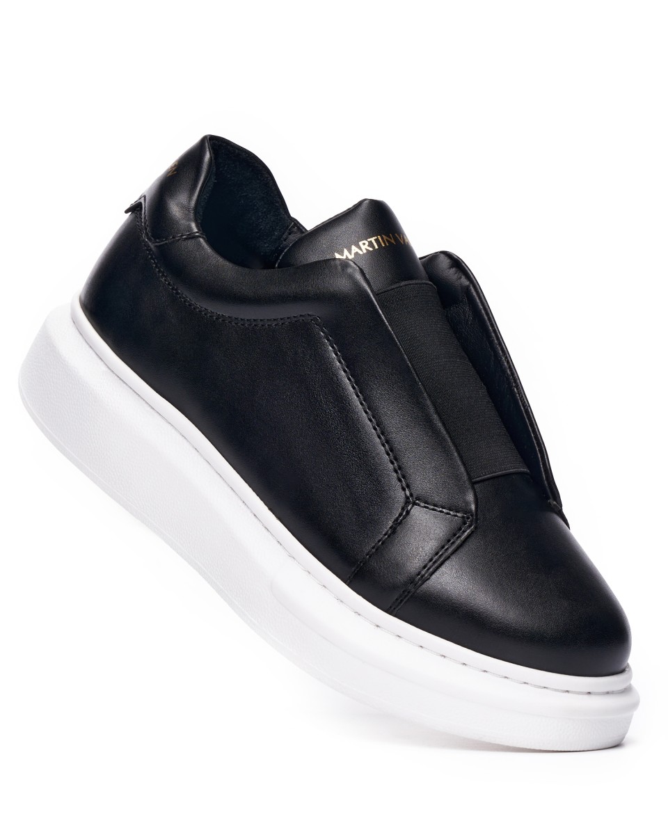 Men's Slip On Sneakers Shoes Black | Martin Valen