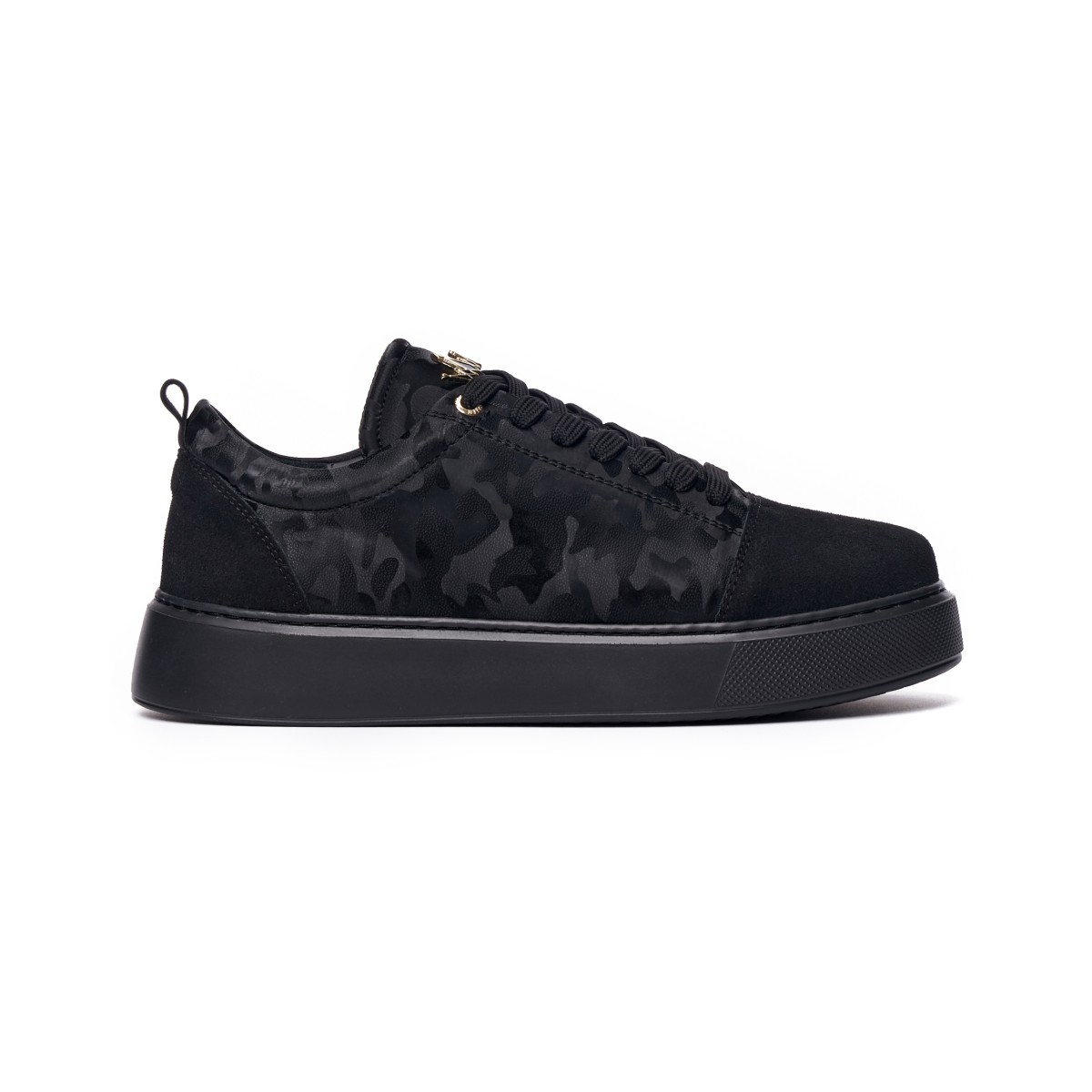 Herren Chunky Sneakers Schuhe mit Krone in schwarz-camouflage - Schwarz